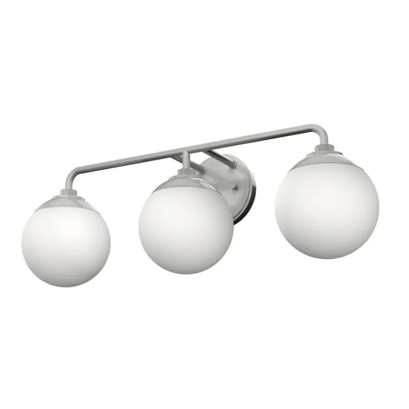 Hunter Hepburn 3-Light Brushed Nickel Vanity Fixture 1