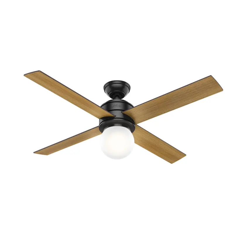 Hunter Hepburn 52-Inch Matte Black Modern Ceiling Fan 1