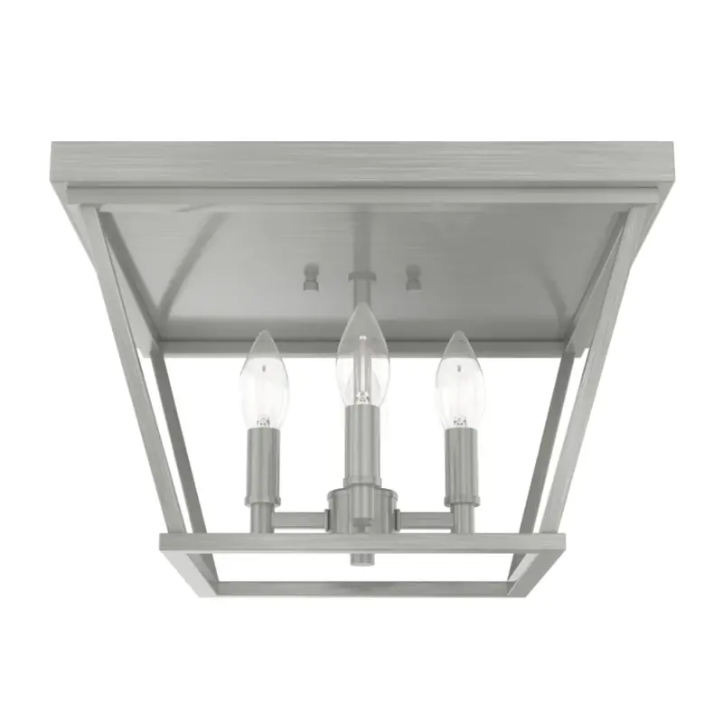 Hunter Laurel Ridge 4-Light Flush Mount – Brushed Nickel Recessed Ceiling Light 1