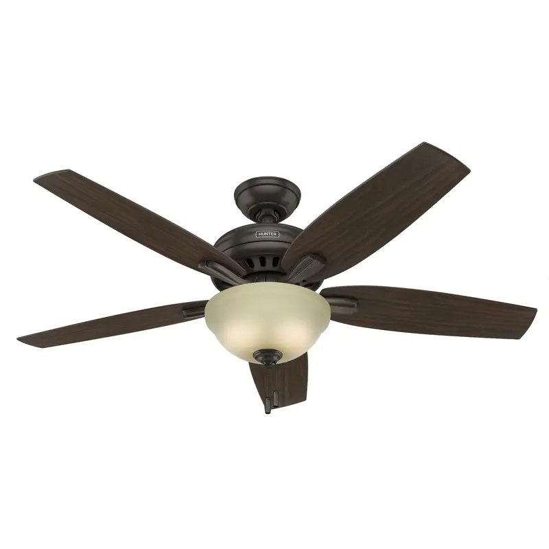 Hunter Newsome 52" Indoor Ceiling Fan Featuring Frosted Amber Light Diffuser 1
