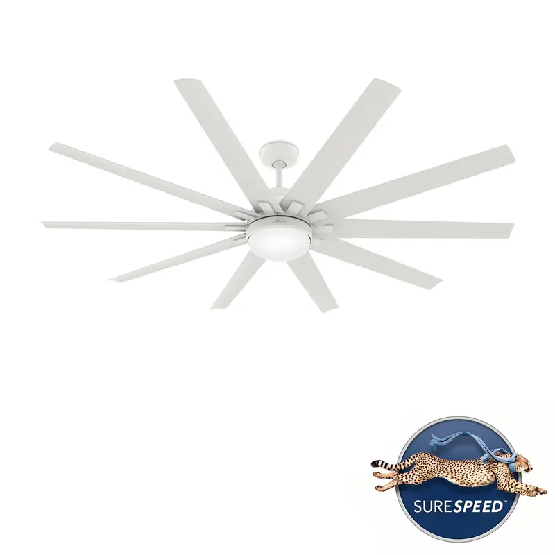 Hunter Overton 72-Inch Outdoor-Rated Ceiling Fan – Bright White 1