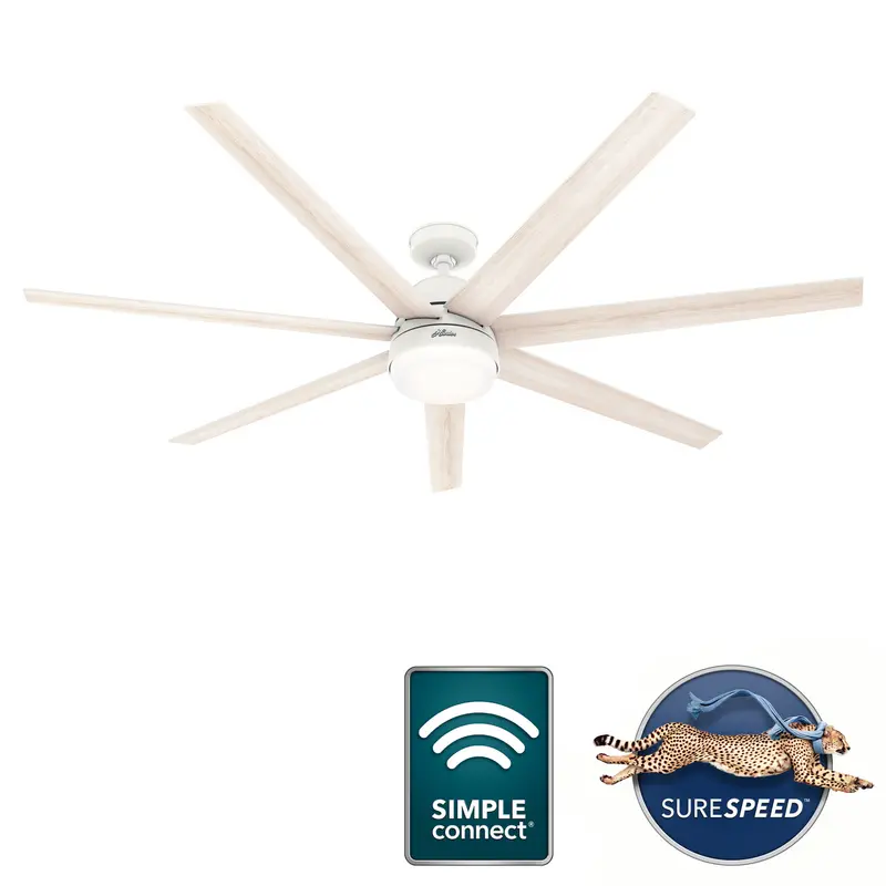 Hunter Phenomenon 70-Inch Indoor/Outdoor Ceiling Fan – Matte White 1