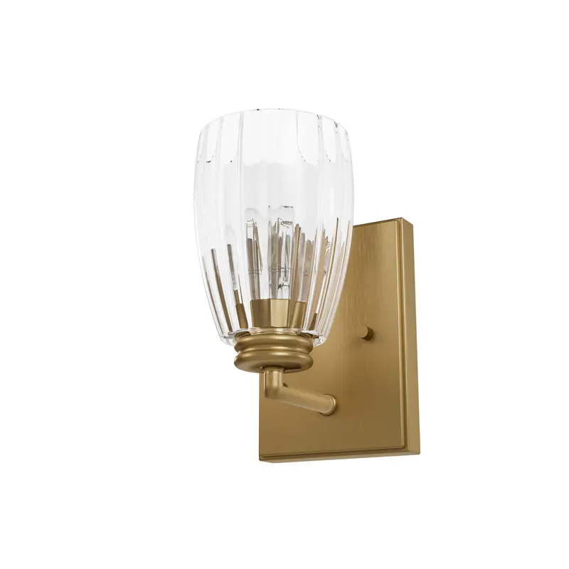 Hunter Rossmoor 3-Light Luxe Gold Vanity Light – Clear Glass Design, Jasmine Roth Collection 1