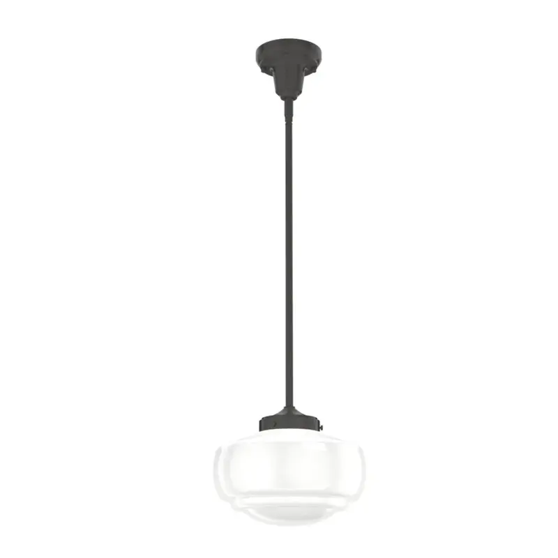 Hunter Saddle Creek Mini Pendant – 1-Light Noble Bronze Fixture With Cased White Glass Shade 1