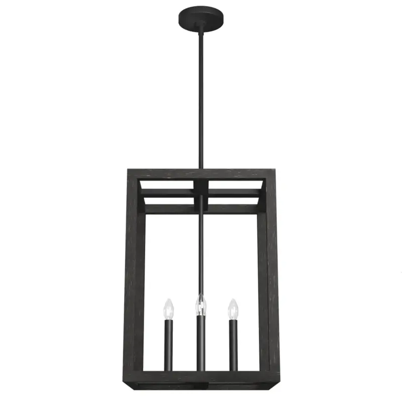 Hunter Squire Manor 4-Light 15-Inch Pendant In Matte Black 1