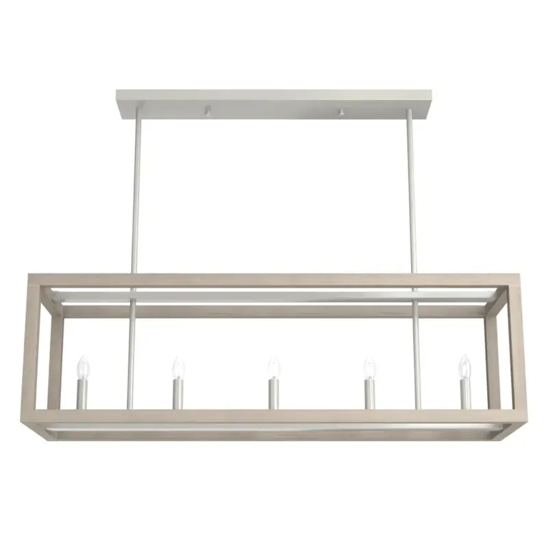 Hunter Squire Manor 5-Light Linear Chandelier In Brushed Nickel 1