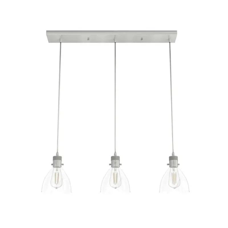 Hunter Van Nuys 3-Light Linear Cluster Pendant – Brushed Nickel 1