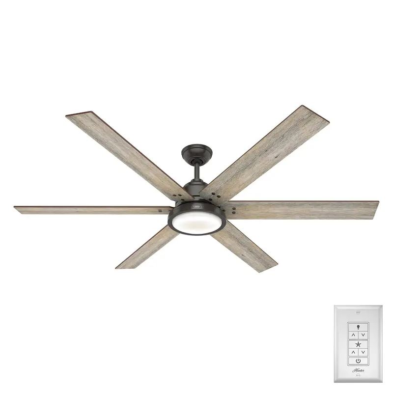 Hunter Warrant 70" Indoor Ceiling Fan With Integrated Led Light And Silent Operation 1