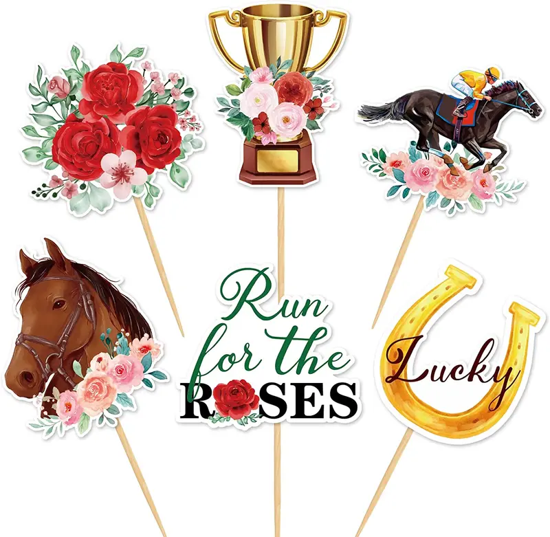 Kentucky Derby Cupcake Decoration Picks – 12-Piece Racing-Inspired Assortment 1