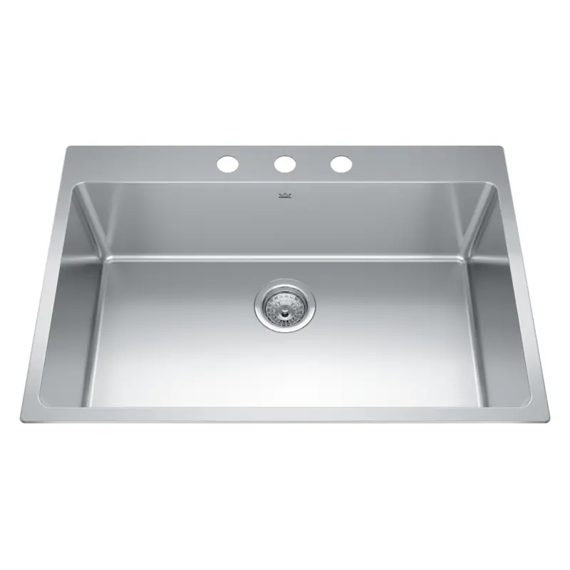 Kindred Brookmore 31-Inch Drop-In Kitchen Sink – Single Bowl, 3-Hole (Bsl2131-9-3N) 1