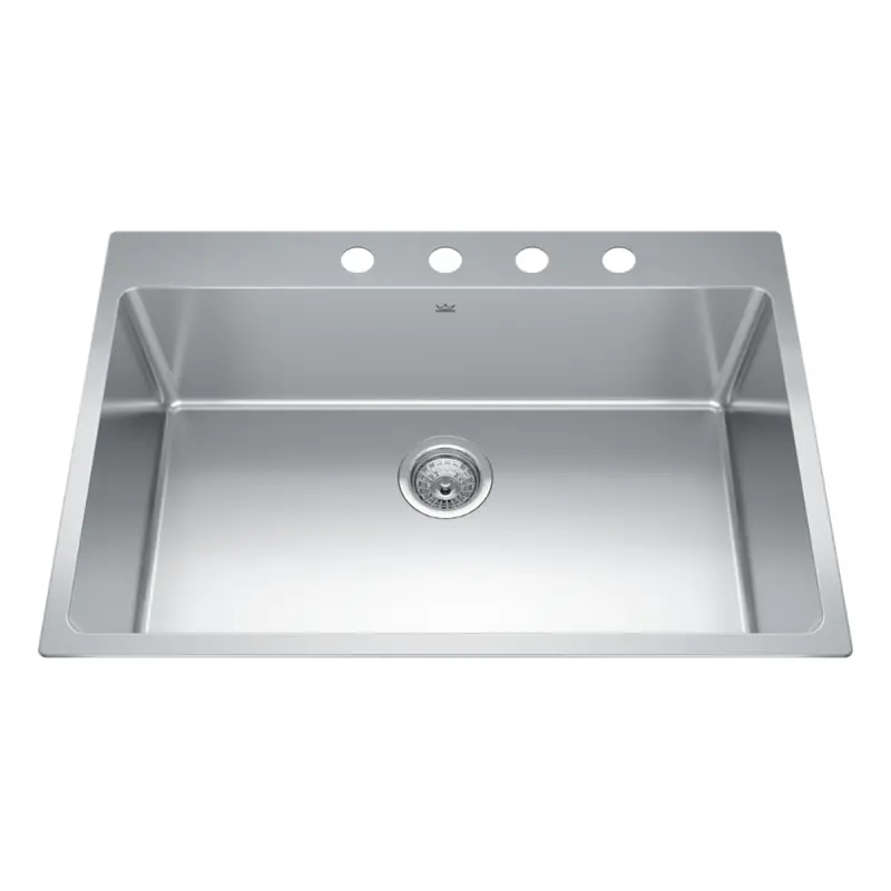 Kindred Brookmore 31-Inch Drop-In Kitchen Sink – Single Bowl, 4-Hole (Bsl2131-9-4N) 1