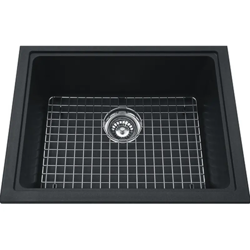 Kindred Granite Onyx 23" Single Bowl Undermount Solid Surface Kitchen Sink 1