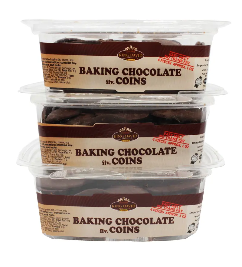 King David Kosher Non-Dairy Dark Chocolate Wafers – 12.34 Oz. Easy-Melt Baking Coins 1