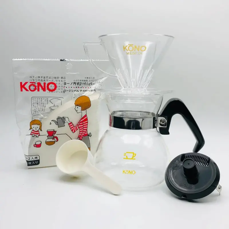 Kono 4-Cup Paper Cone Dripper Set With Stand 6