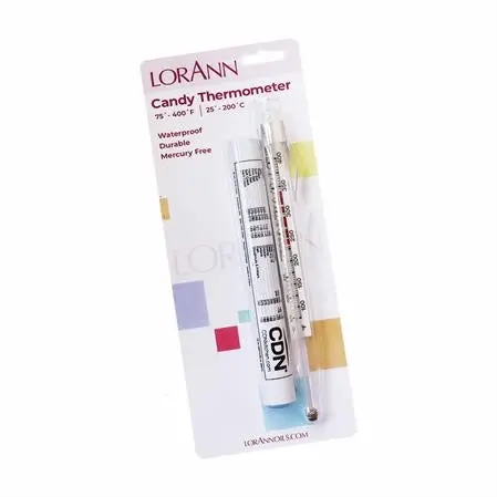 Lorann Glass-Cased Adjustable Candy Thermometer For Precise Temperature Control 1