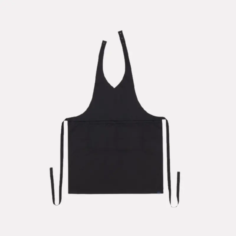 Lucio Verso Black V-Neck Classic Apron – Sophisticated & Durable 1