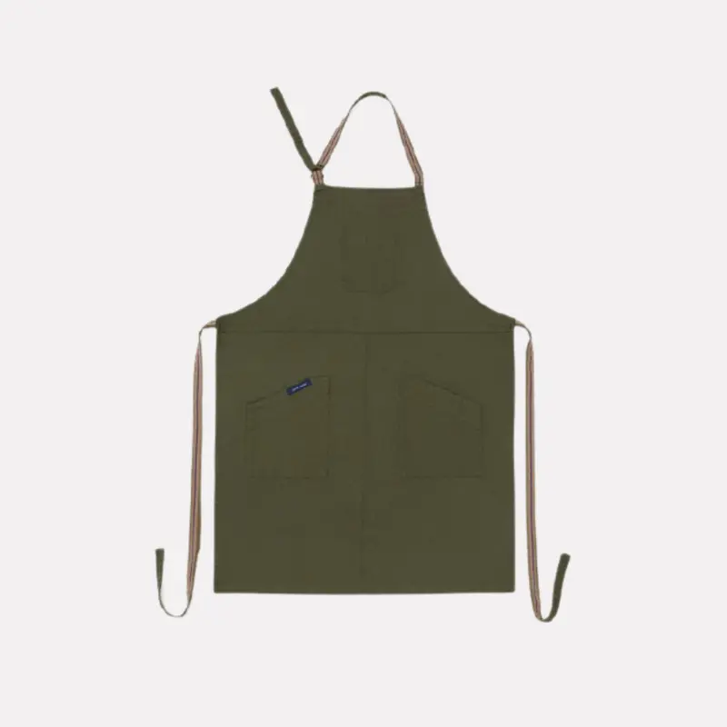 Lucio Verso Khaki Denim Cross-Back Apron 1