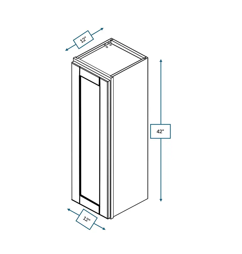 Malibu Shaker-Style 12" × 42" White Wall Cabinet 1
