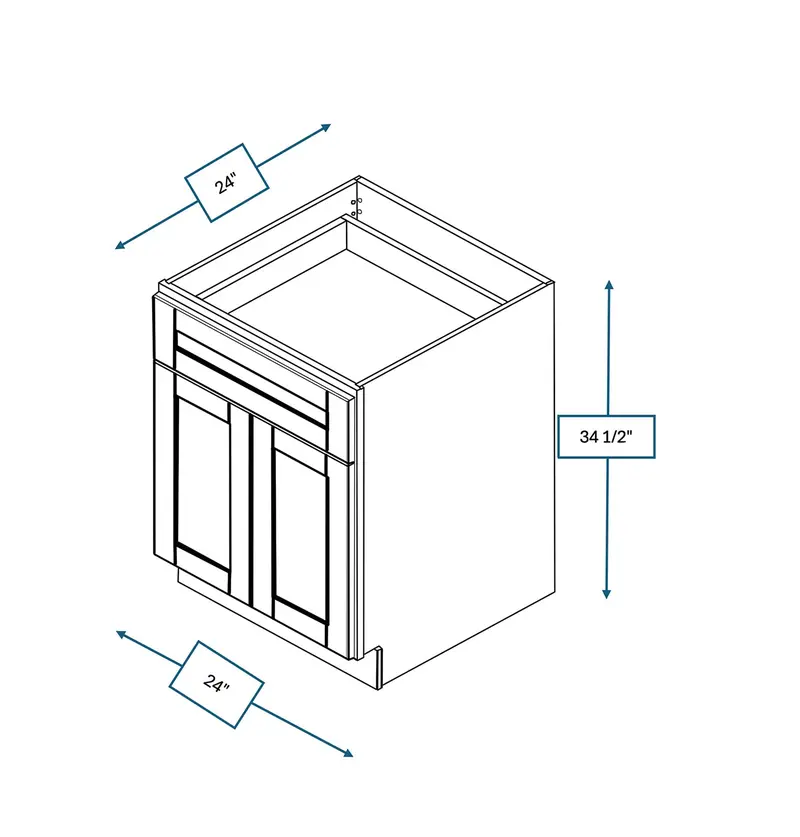 Malibu Shaker-Style 24" White Base Cabinet 1