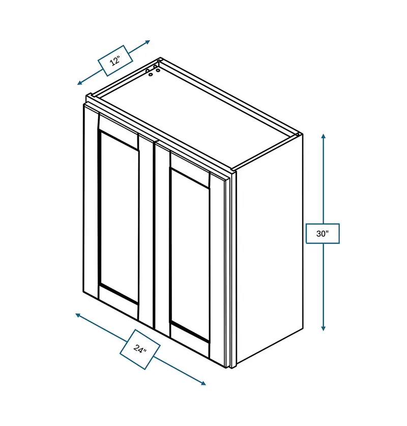 Malibu White Shaker 24" W X 30" H Wall Cabinet 1