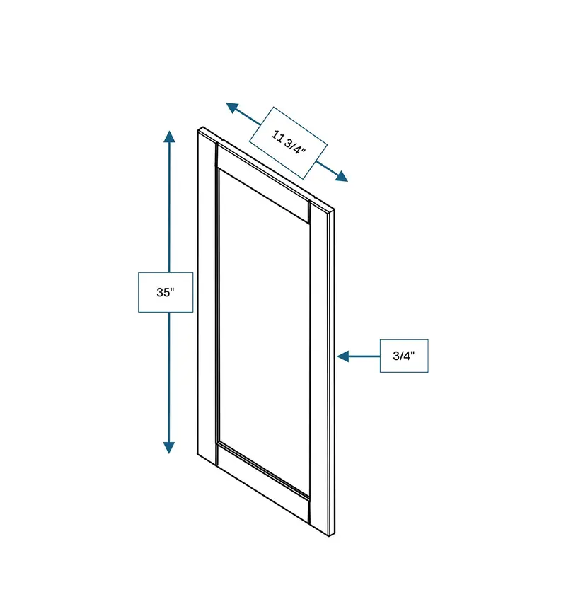 Malibu White Shaker Wall End Panel – 36" Wide × 12" Deep 1