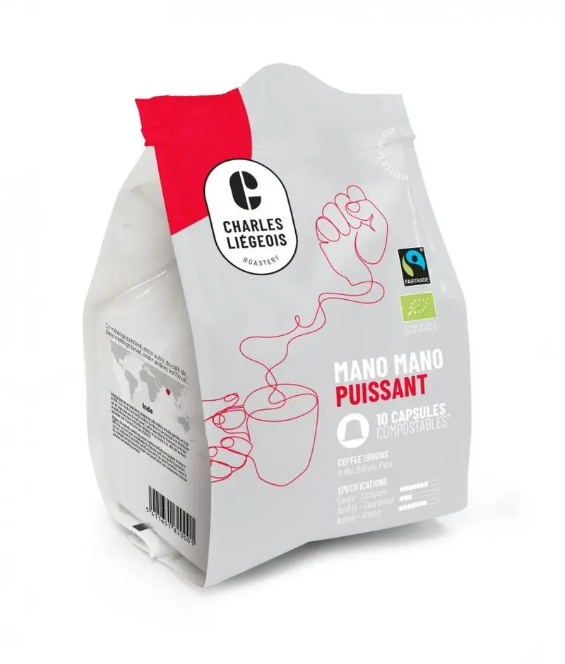 Mano Mano Puissant Fair Trade Organic Indian Coffee Beans (10-Pack) 1