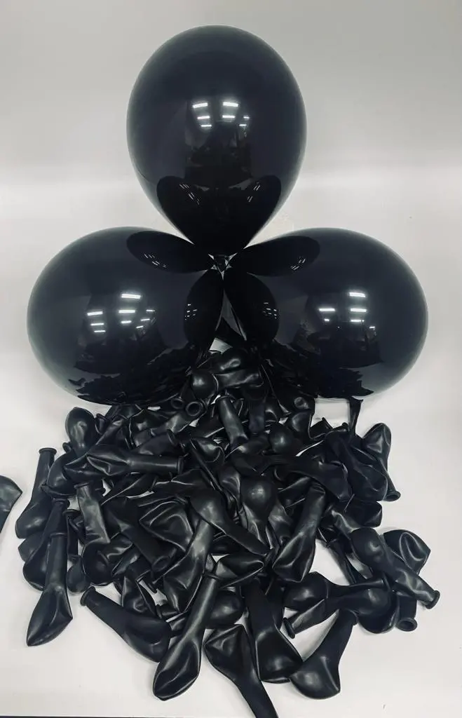 Matte Black 5-Inch Latex Balloons – 10-Pack 1