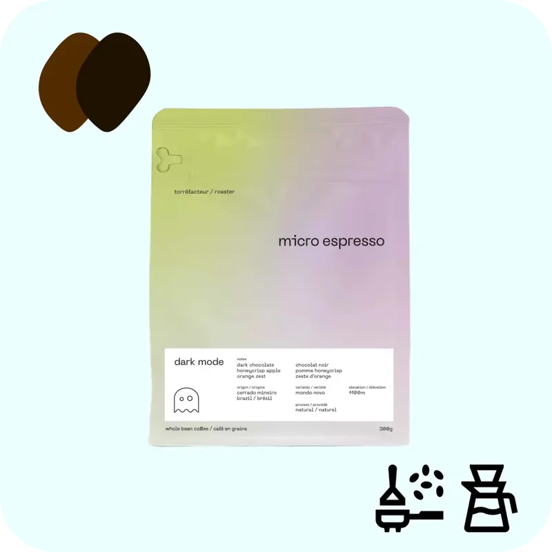 Micro Espresso Dark Mode Whole Bean Coffee – Smoky, Full-Bodied Espresso Roast 1
