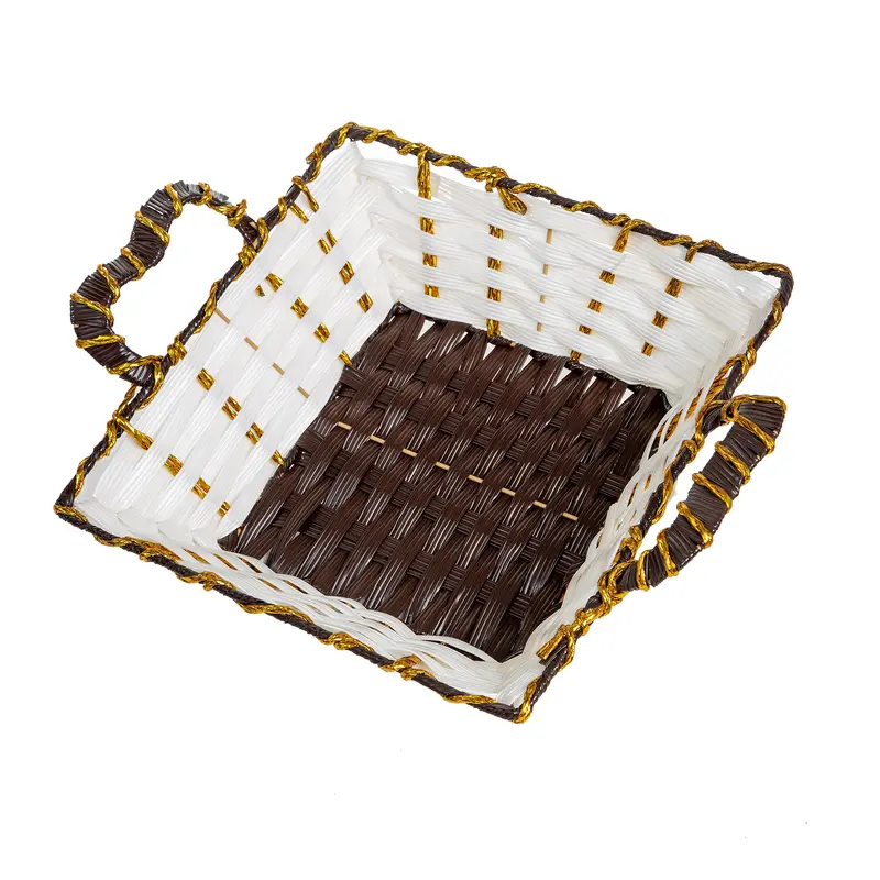 Mini Woven Gift Hamper – Compact Decorative Basket With Handles 1