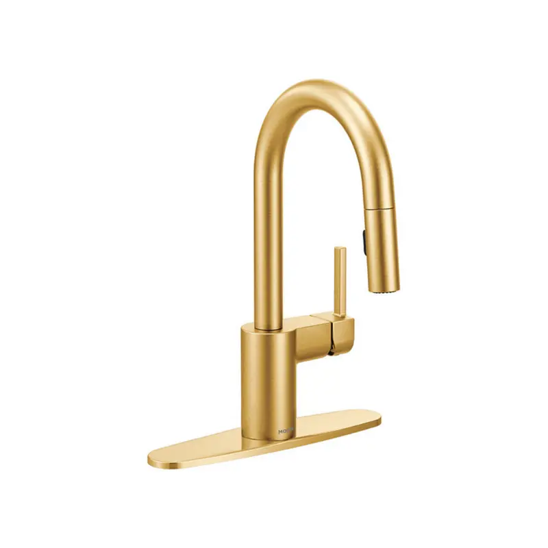 Moen Align Brushed Gold High-Arc Pull-Down Bar Faucet – Single-Handle 1