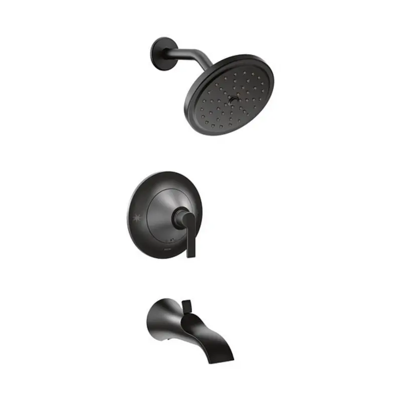 Moen Doux Matte Black Posi-Temp Tub And Shower Trim 1