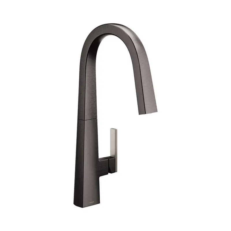 Moen Nio Black Stainless Steel High-Arc Pull-Down Kitchen Faucet – One-Handle 1