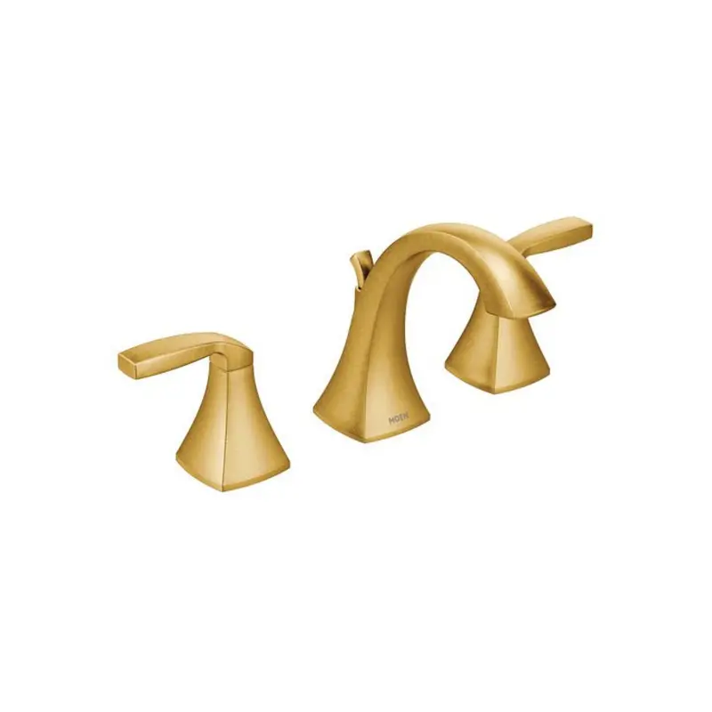 Moen Voss Brushed Gold Two-Handle High-Arc Bathroom Faucet 1