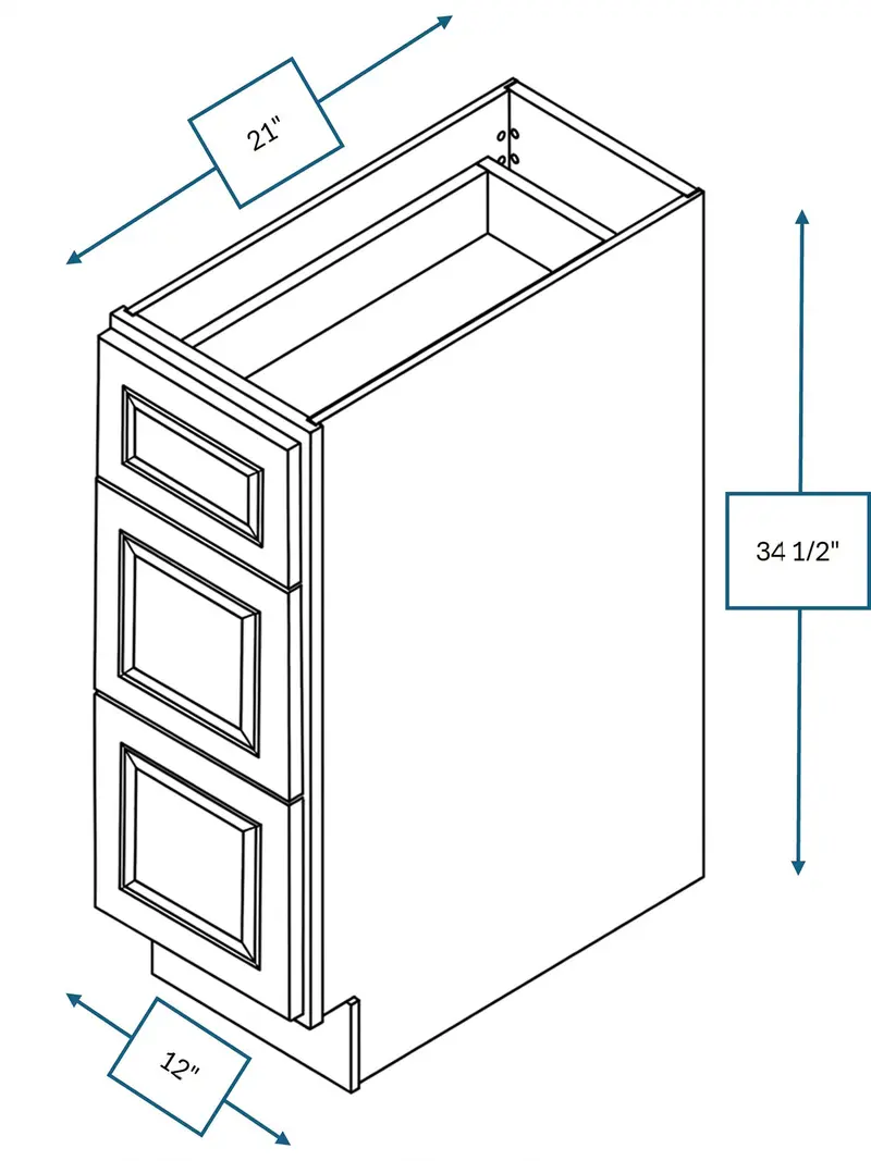 Montpelier Sage 12" Drawer-Style Vanity Base Cabinet – 21" Depth, 34.5" Height 1