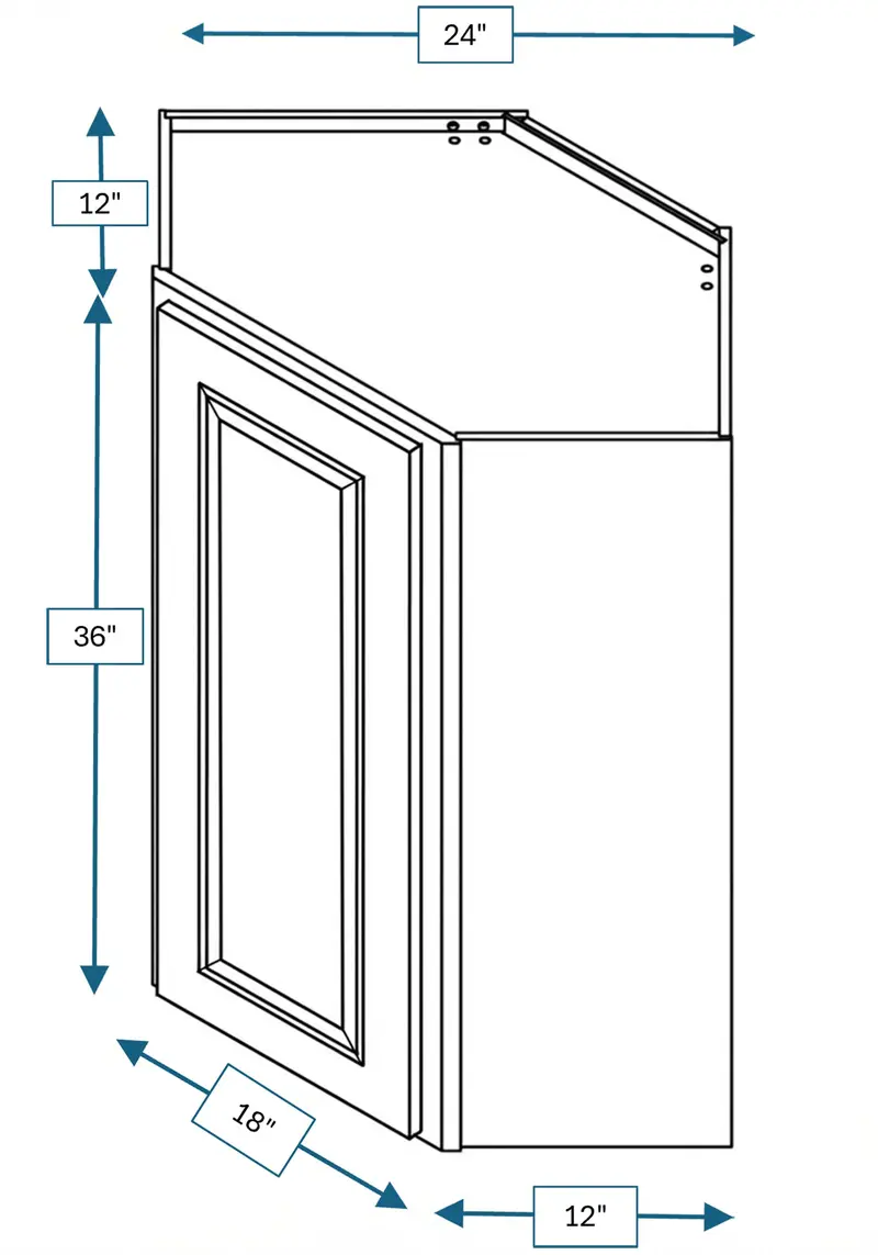 Montpelier Sage 24X12X36-Inch Diagonal Raised Panel Wall Cabinet 1