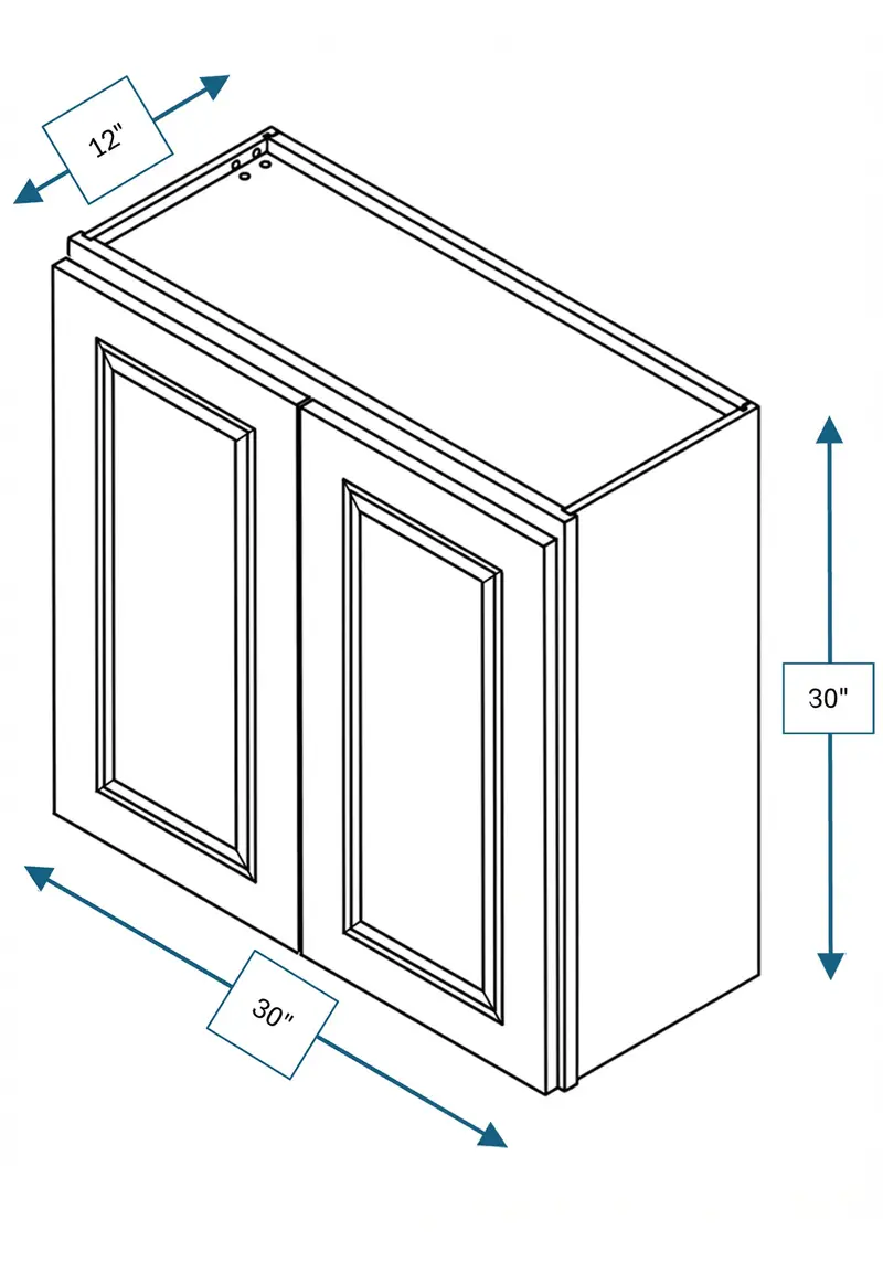 Montpelier Sage 30-In Square Wall Cabinet – Raised Panel Design 1