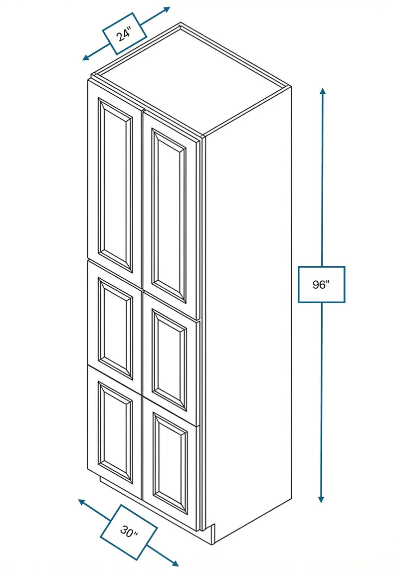 Montpelier Sage Raised Panel Tall Cabinet – 30 In. W X 24 In. D X 96 In. H 1