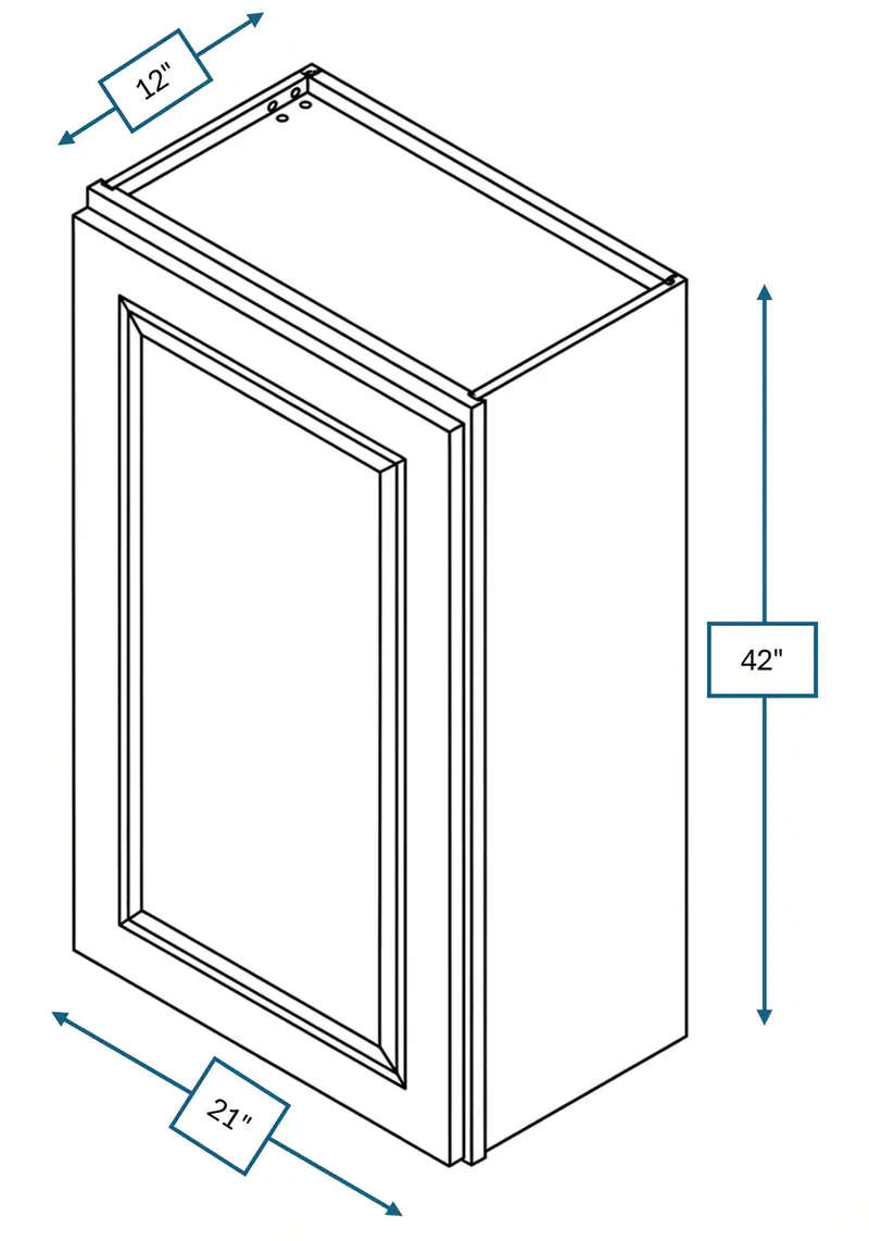 Montpelier Sage Raised Panel Wall Cabinet – 21 In. W X 42 In. H 1