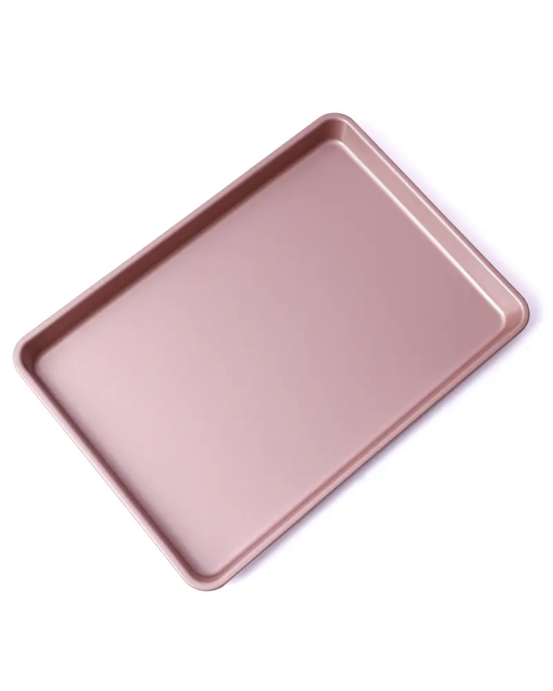 Non-Stick Rose Gold Rectangular Roasting Pan (32X22X2 Cm) 1