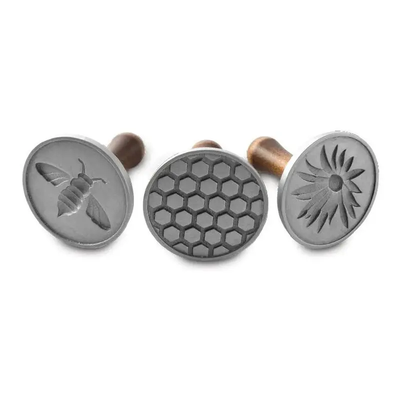 Nordic Ware Honeybee & Sunflower Cookie Stamp Set – 3-Piece Cast Aluminum Collection 1