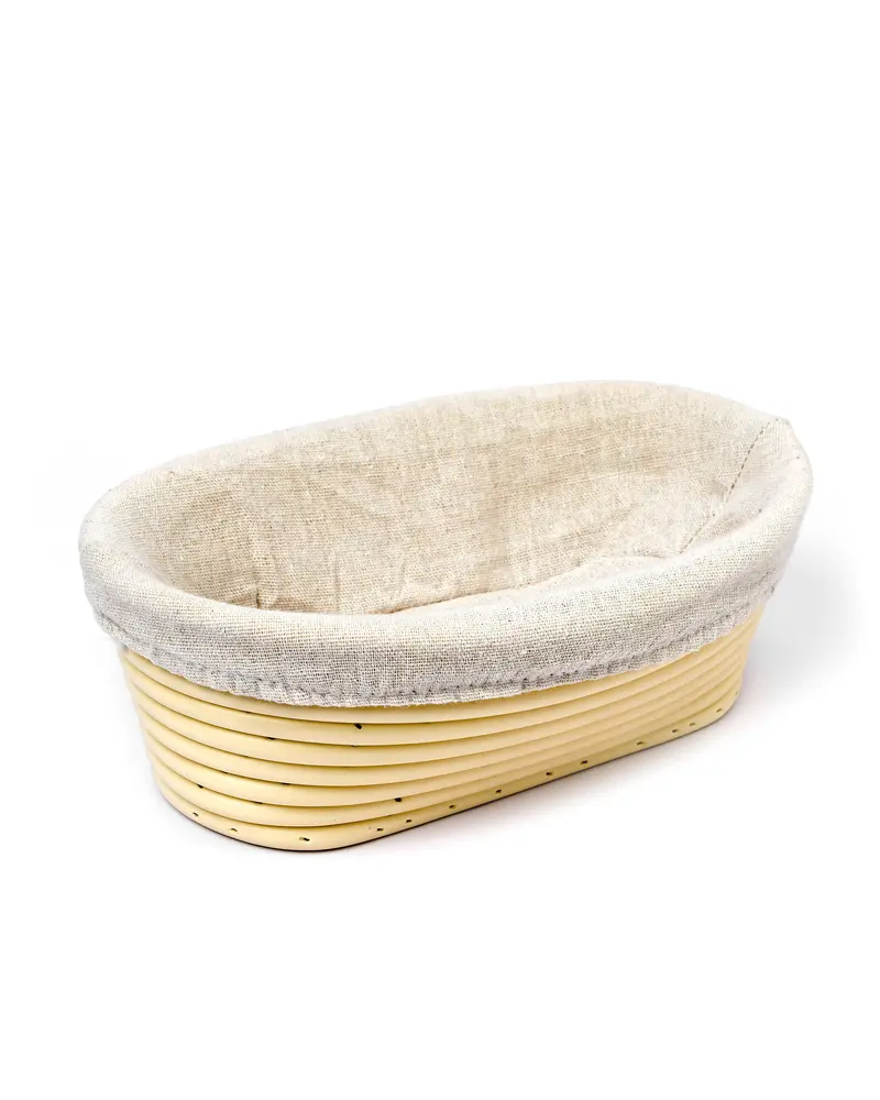 Oval Bread Proofing Basket With Linen Liner 1