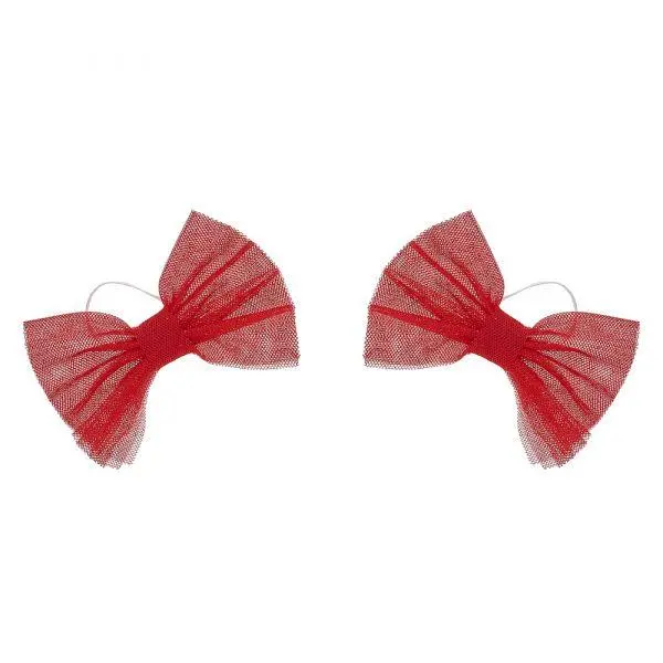 Pack Of 2 Red Glitter Hair Bows 1