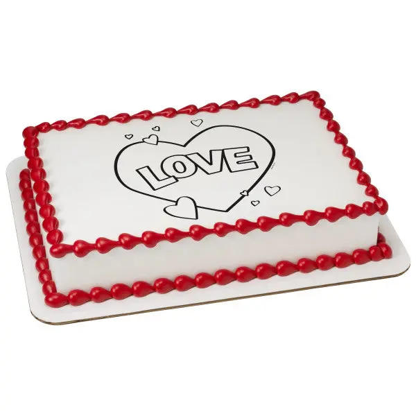 Paintable Heart Design Edible Valentine’S Cake Image – Photocake® 1