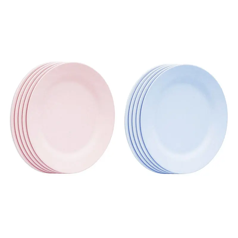 Pastel-Tone Agate Enamel Soup & Dinner Plate – Soft Color Palette 1