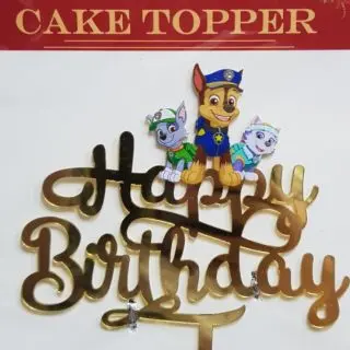 Paw Print Acrylic Cake Topper – Silver Finish 1