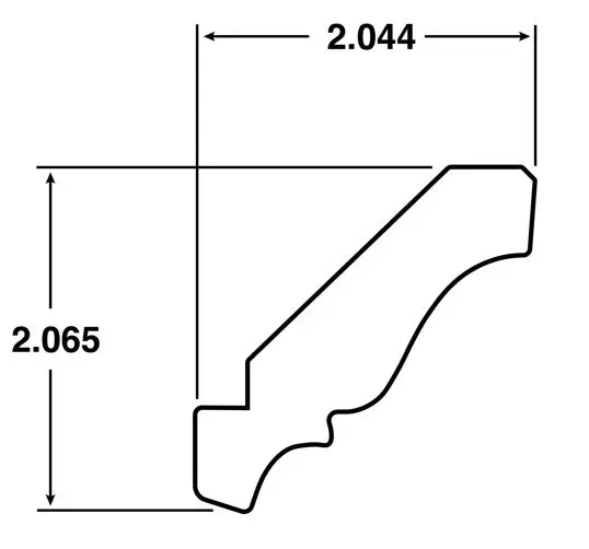 Platinum Grey Classic Crown Molding – 8 Ft., 0.7" X 2.7" 1