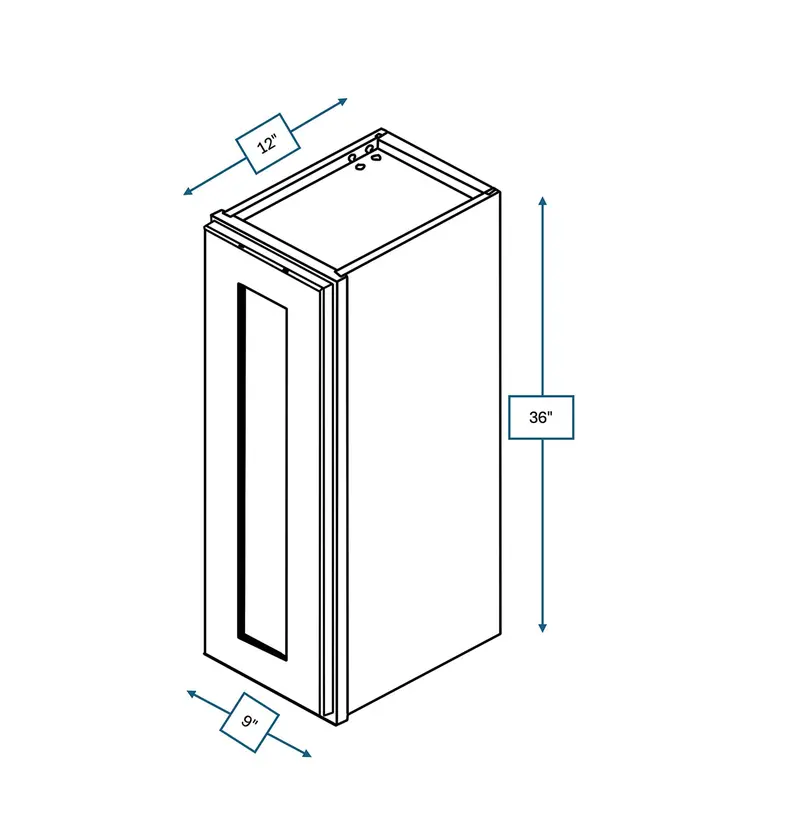 Platinum Grey Shaker 9" × 36" Wall Cabinet 1