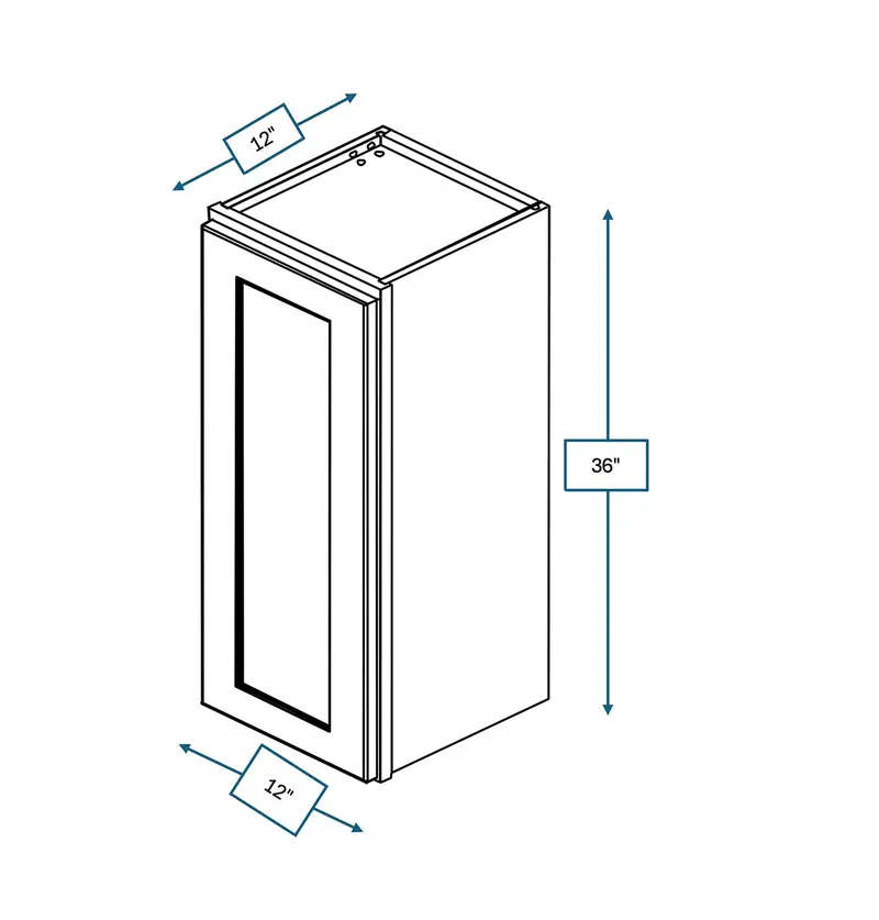 Platinum Grey Shaker Wall Cabinet – 12 In. W X 36 In. H 1