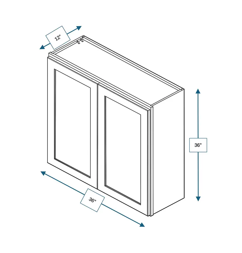 Platinum Grey Shaker Wall Cabinet – 36" W X 36" H X 24" D 1
