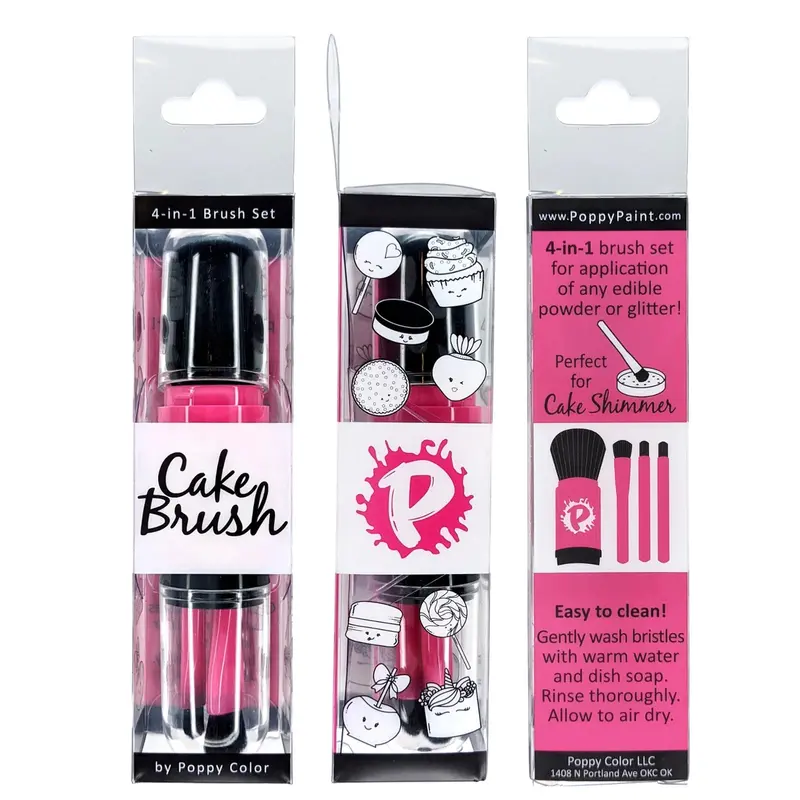 Poppy Paint Compact Lustre Brush Collection For Edible Art 1